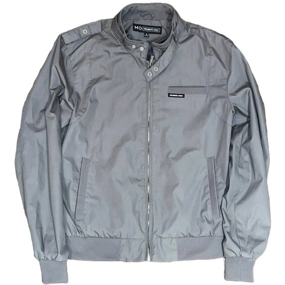 Members Only Other - Member's Only Grey Iconic Racer Bomber Jacket Men's Size Small Zip Up